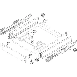Boîte de cuisine BLUM - Merivobox « N » / Blanc soyeux