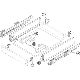 Boîte de cuisine BLUM – Merivobox « M » 40 kg / gris Orion