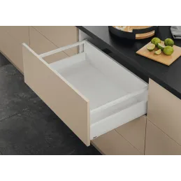 Caisse de cuisine BLUM – Merivobox « E » avec barre de séparation, 40 kg / blanc soyeux