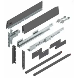 Boîte de cuisine BLUM - Merivobox « E » avec barre de séparation 40 kg / gris Orion