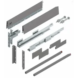 Caisson de cuisine BLUM – Merivobox « E » avec barre de séparation 40 kg / gris indium