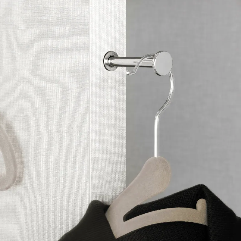 Porte-cintres coulissant à fixer sur le bord CARLA / Chrome brillant