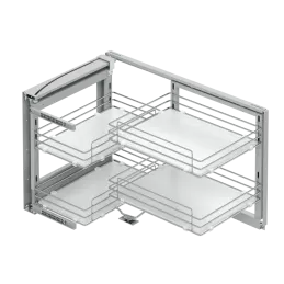 Mécanisme d’angle à fond plein Magic Corner / Chrome brillant – blanc