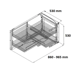 Mécanisme d’angle à fond plein Magic Corner / Anthracite