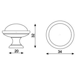 Bouton de meuble MOET / Porcelaine à motif – noir ancien