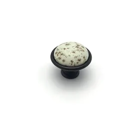 Bouton de meuble MOET / Porcelaine à motif – noir ancien