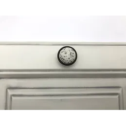 Bouton de meuble MOET / Porcelaine à motif – noir ancien