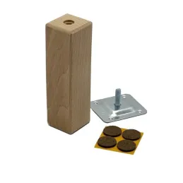 Pied de meuble en bois 45x45 AGOS / Hêtre verni