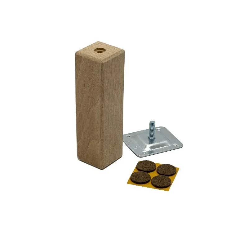 Pied de meuble en bois 45x45 AGOS / Hêtre verni