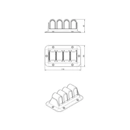 Support de câbles à 3 rangées / Noir mat