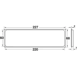 Grille d’aération en PVC 227 x 68 mm / Blanche
