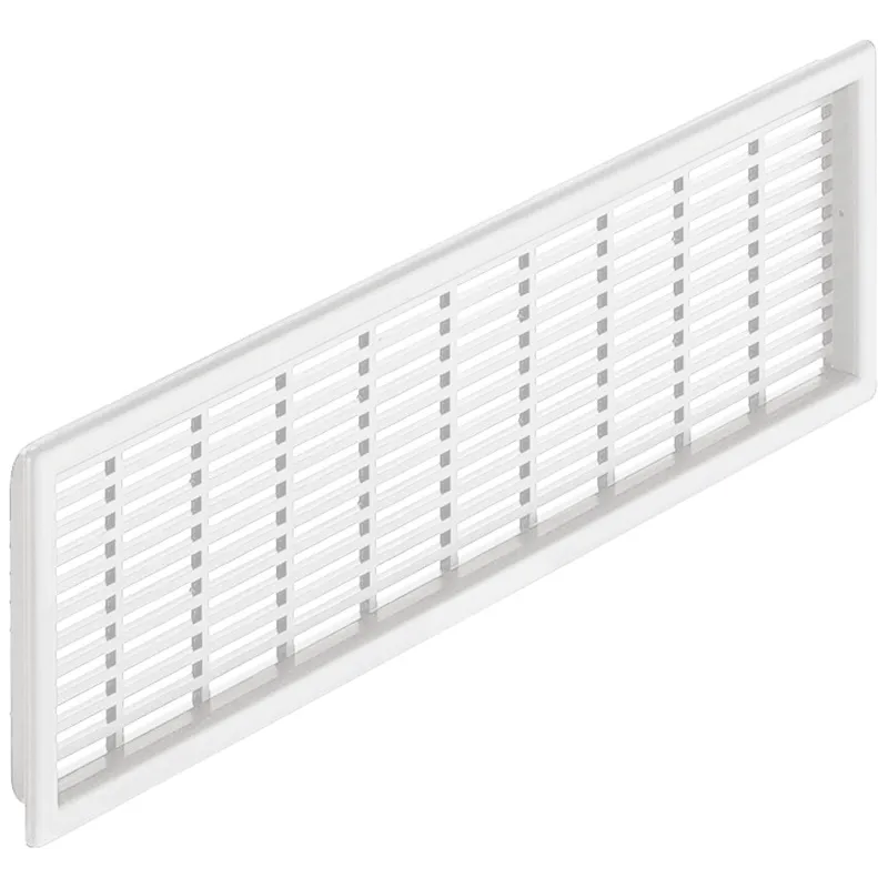 Grille d’aération en PVC 227 x 68 mm / Blanche