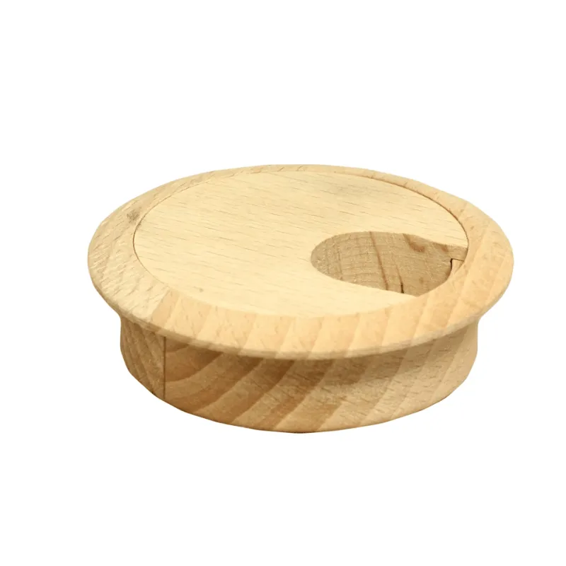 Passe-câble en bois / Hêtre brut