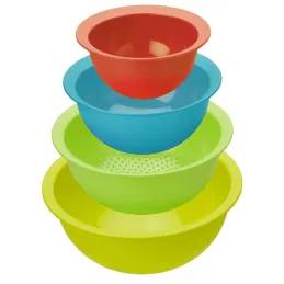 Ensemble coloré de bols avec passoire – 4 pièces