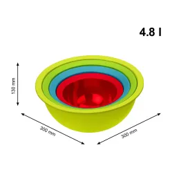 Ensemble coloré de bols avec passoire – 4 pièces