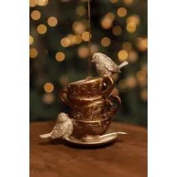 Figurine de Noël à suspendre au sapin CUP / Doré