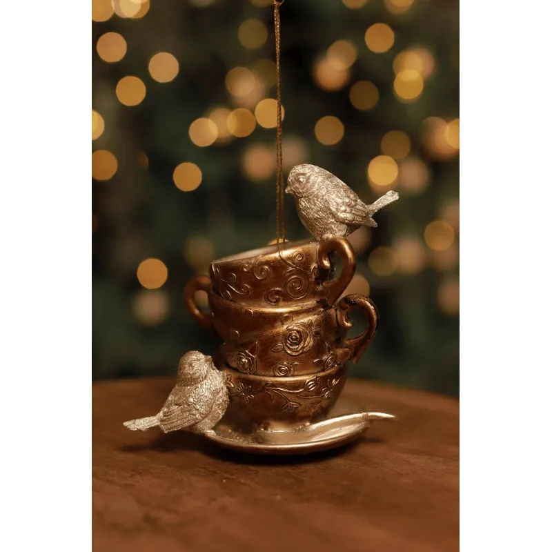 Figurine de Noël à suspendre au sapin CUP / Doré