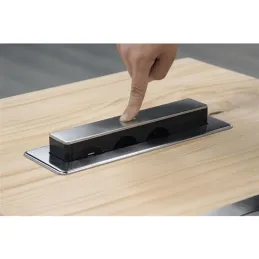 Prise électrique escamotable OTIO DESK 3x230V + 2xUSB pour recharge / Imitation inox