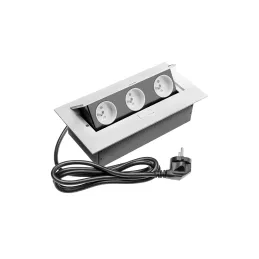Prise électrique escamotable GEMINO 3x230 V / Blanche