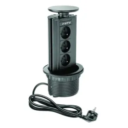 Prise électrique escamotable BIGG 100 FRENCH 3x230V / Noire