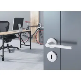 Poignée sur rosace BRIA / Blanc mat