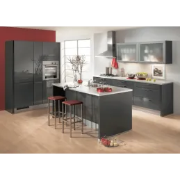 Portes de meuble SENOSAN, finition ultra brillante / Gris foncé SCR 85382
