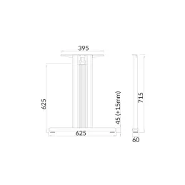 Pied de structure de table Desk Bar TEMPO T 600 / gris