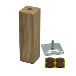 Pied de meuble en bois 45x45 AGOS / Chêne verni