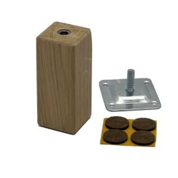 Pied de meuble en bois 45x45 AGOS / Chêne verni