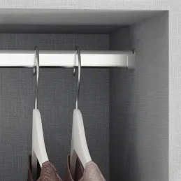 Set de 2 barres de penderie ovales avec supports / Chrome brillant