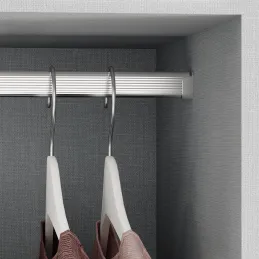 Lot de 2 barres de penderie ovales avec supports / Aluminium