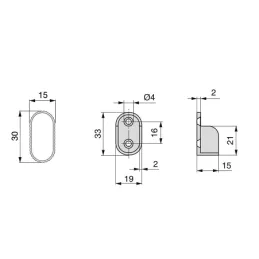 Lot de 2 barres de penderie ovales avec supports / Aluminium