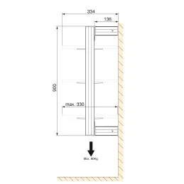 Système modulaire de rayonnage ZERO 900 mm / Noir mat