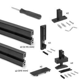 Système modulaire de dressing ZERO 2115 mm - 2 montants / Noir mat
