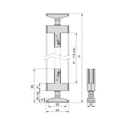 Système modulaire de dressing ZERO 2115 mm - 2 montants / Noir mat