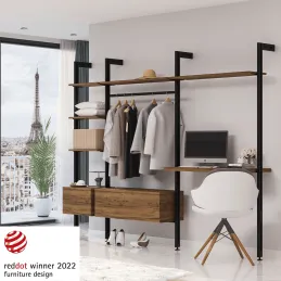 Montant pour système modulaire de dressing ZERO / Noir mat