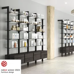 Ensemble de fixations pour montants du système modulaire de dressing ZERO / Noir mat