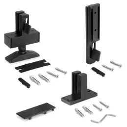 Ensemble de fixations pour montants du système modulaire de dressing ZERO / Noir mat