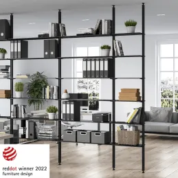 Ensemble de fixations au plafond pour système modulaire de dressing ZERO / Noir mat