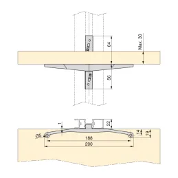 Set de supports pour étagère en bois pour système modulaire de dressing ZERO / Noir mat