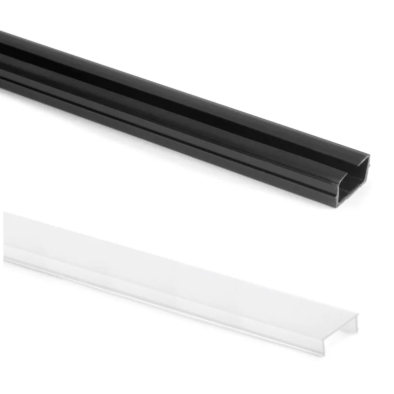 Profil LED avec diffuseur pour système modulaire de dressing ZERO / Noir mat