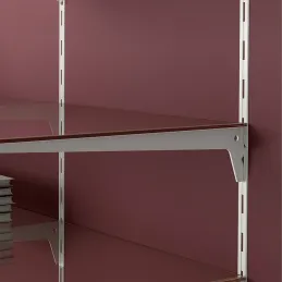 Support d’étagère pour profilé simple JAGMET Bois - verre / Blanc
