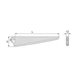 Support d’étagère pour profilé double JAGMET Bois – verre / Blanc