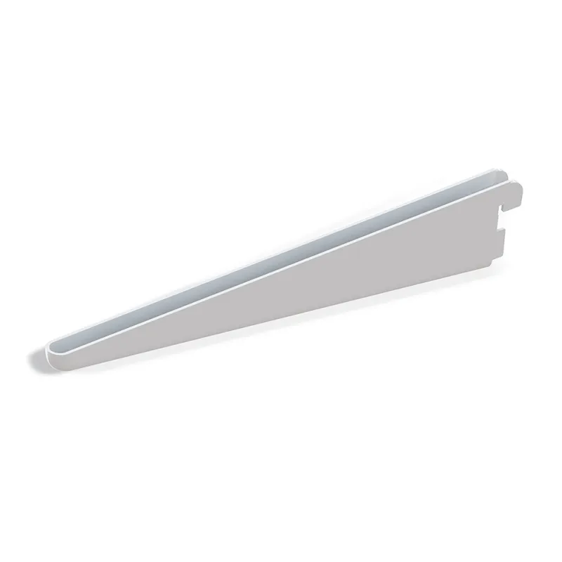 Support d’étagère pour profilé double JAGMET Bois – verre / Blanc