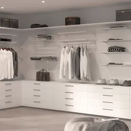 Support d’étagère pour profilé double JAGMET Bois – verre / Blanc