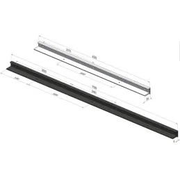 Support de tablette en bois en aluminium / Noir mat