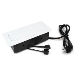 Prise encastrable escamotable ATOMIA 2x230 V + 2xUSB avec recharge A/C + HDMI + RJ45 / Blanc
