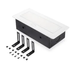 Prise encastrable escamotable ATOMIA 2x230 V + 2xUSB avec recharge A/C + HDMI + RJ45 / Blanc