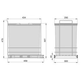 Poubelle coulissante LIMITE 35 L / Anthracite