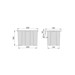 Poubelle à fixer sur la porte 5 L / Anthracite